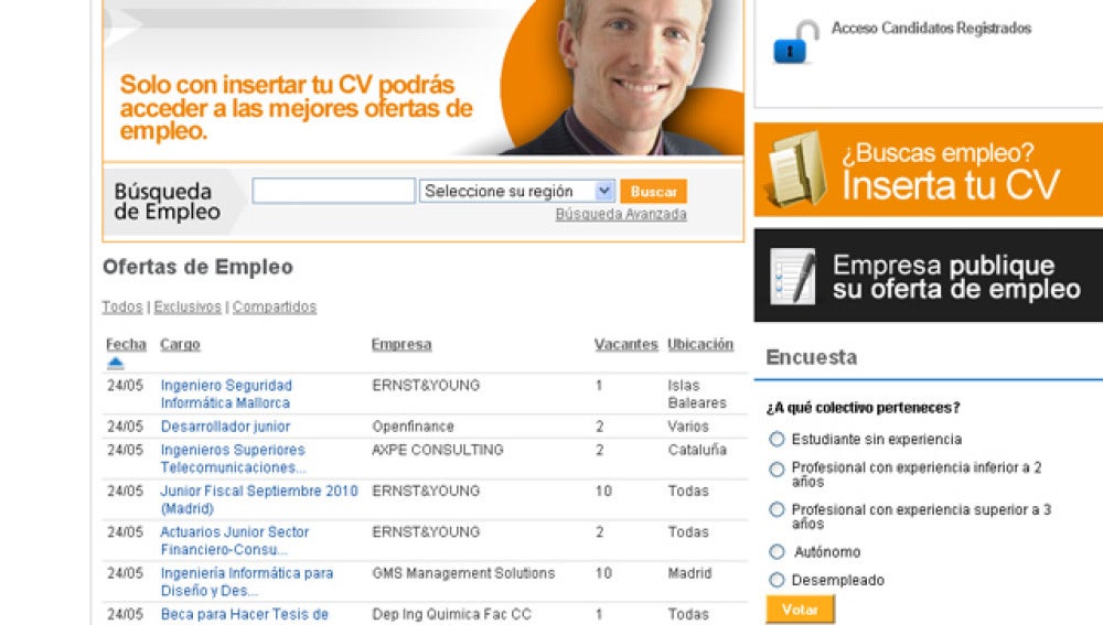 Búsqueda de empleo en antena3.com