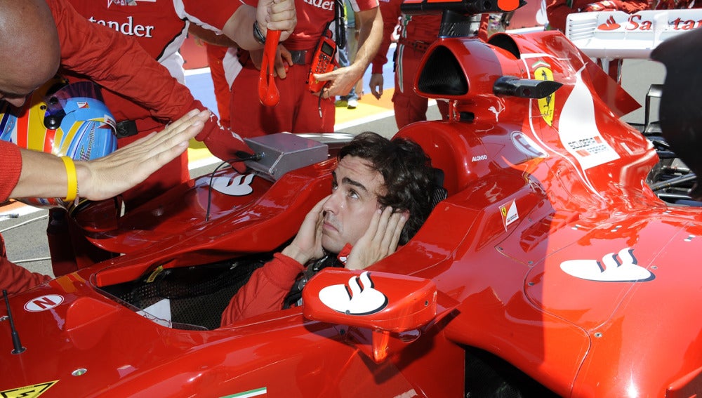 Alonso antes de la salida