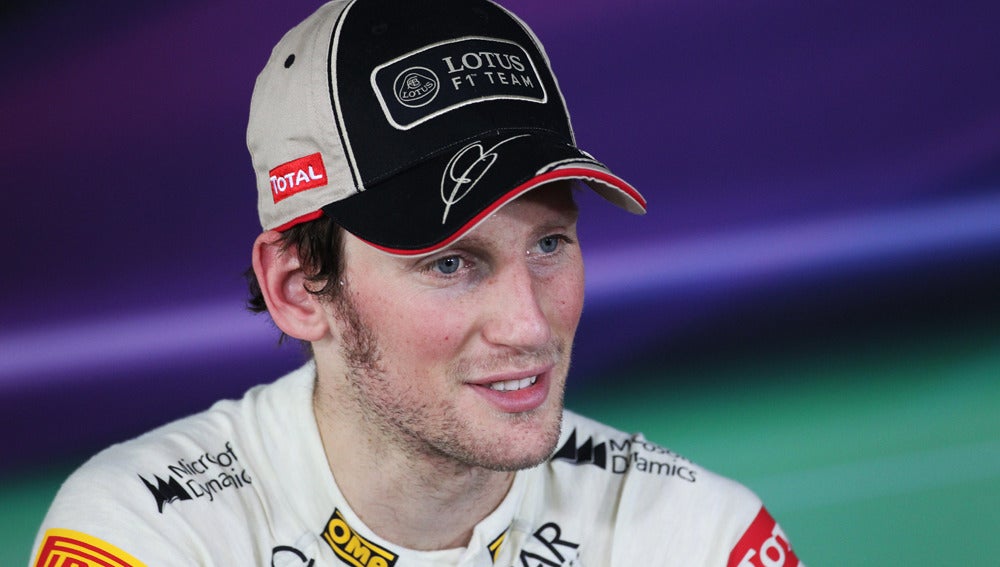 Romain Grosjean, en rueda de prensa