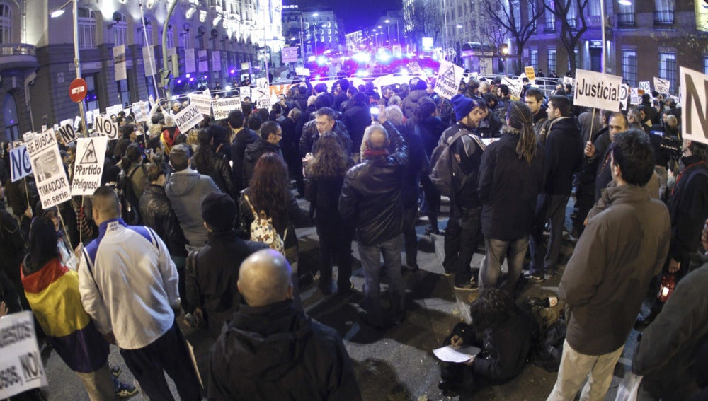 Protesta de la 'marcha fúnebre' en Madrid