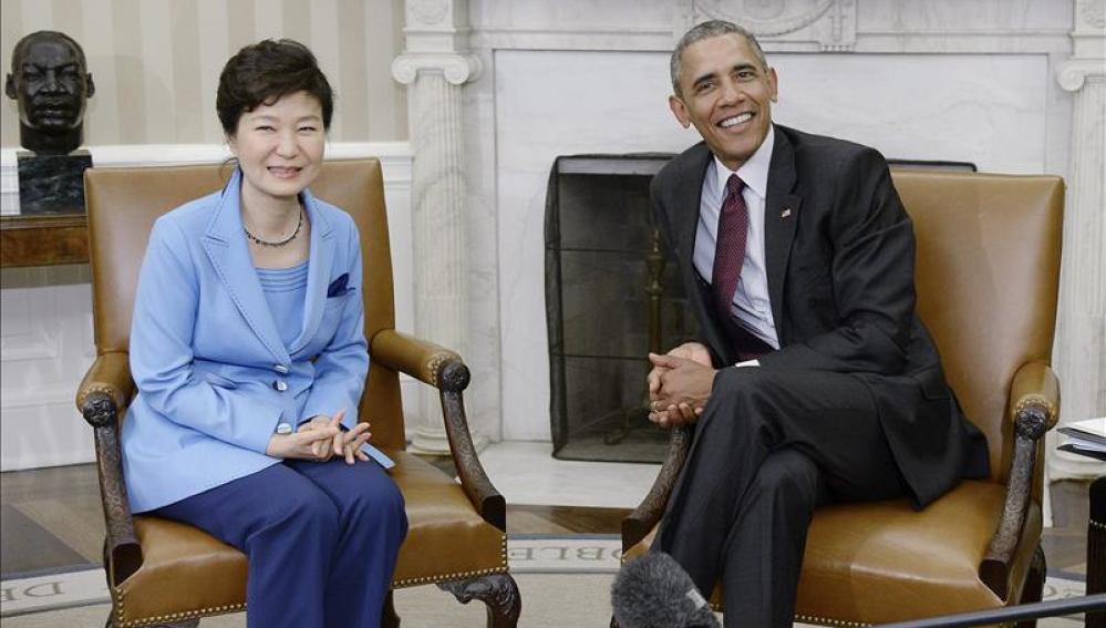 Barack Obama y su homóloga de Corea del Sur, Park Geun-hye