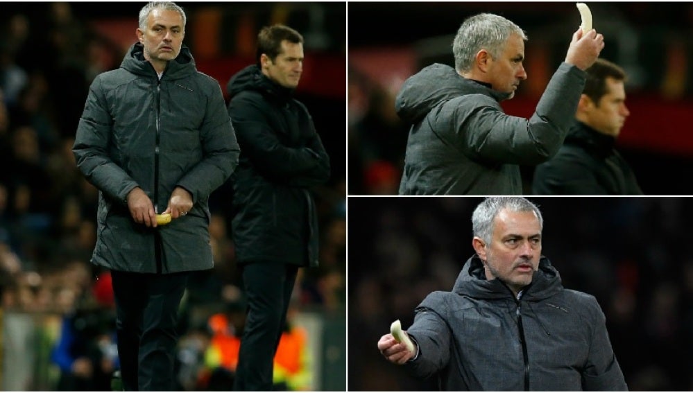 Mourinho pela un platano y se lo da a Rojo