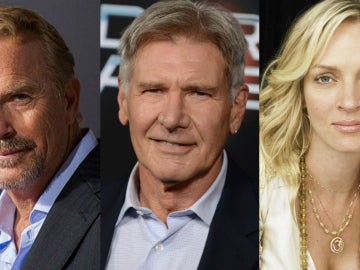 Kevin Costner, Harrison Ford y Uma Thurman Kevin Costner, Harrison Ford y Uma Thurman