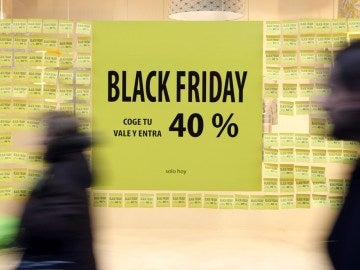 Cartel promocional con descuentos del Black Friday