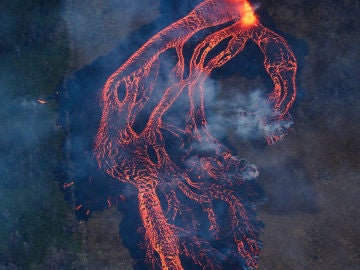 Imagen aérea del volcán Kilauea