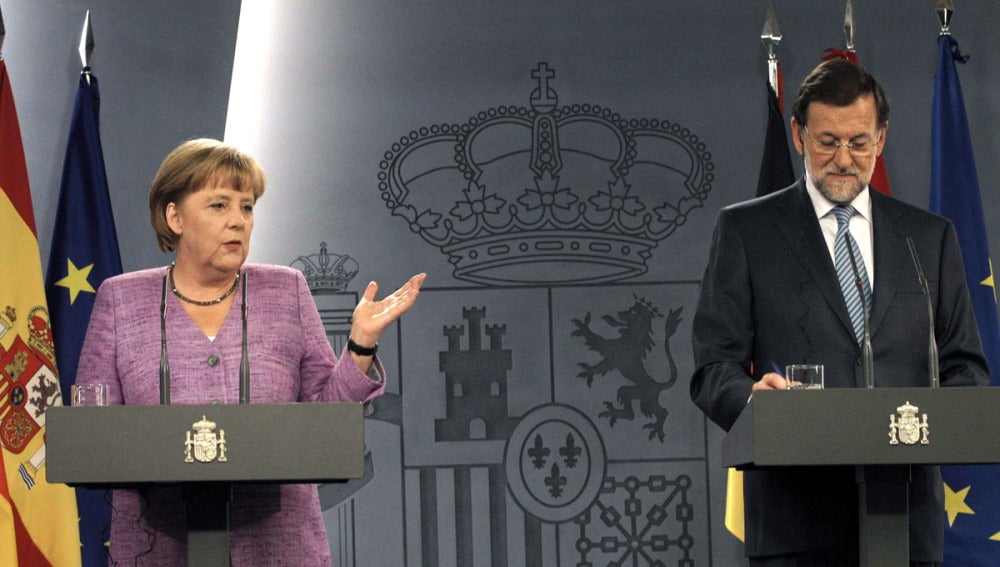 Mariano Rajoy con la Canciller alemana Angela Merkel