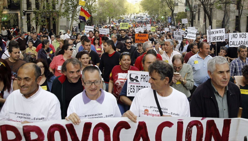 Manifestantes en Madrid