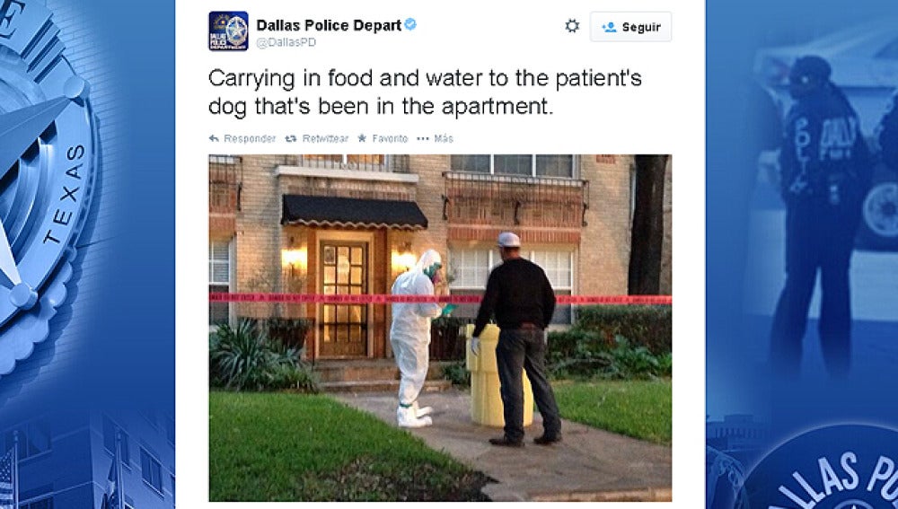 La policía de Dallas informa en Twitter sobre los cuidados al perro