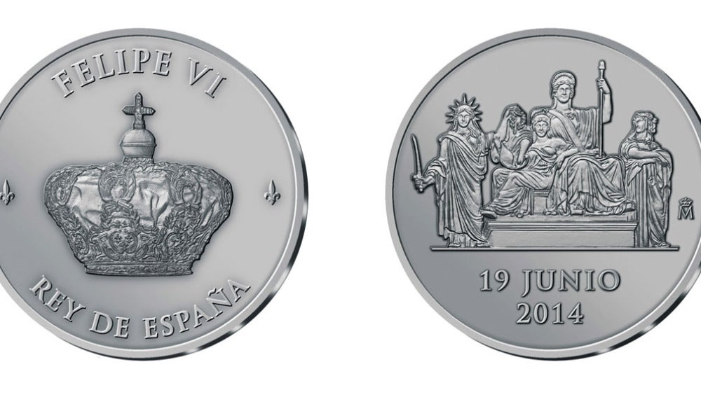Medalla oficial acuñada en plata de ley que conmemorará la proclamación de Felipe VI