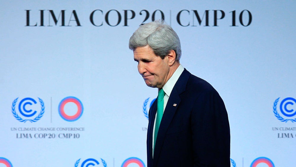 El secretario de Estado de EE.UU, John Kerry, en la Cumbre del Clima, en Lima