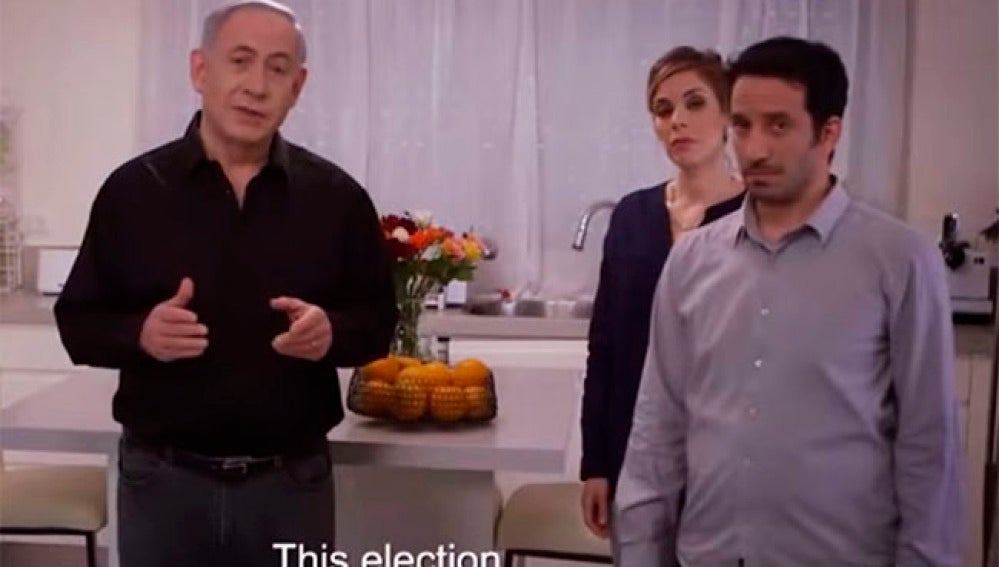 Netanyahu en un momento del spot para conseguir votos.