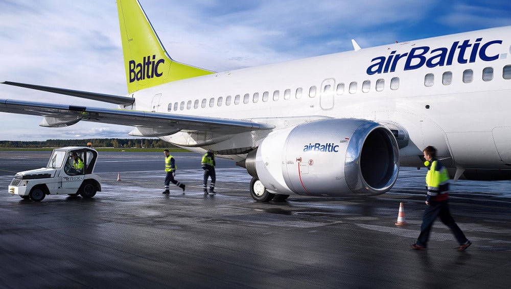 Un avión de la compañía Air Baltic