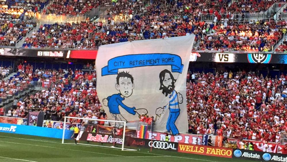 Pancarta en la grada del NY Red Bulls