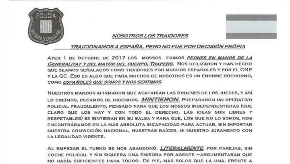 Carta de los Mossos
