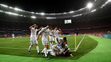 El Real Madrid celebra un gol El Real Madrid celebra un gol