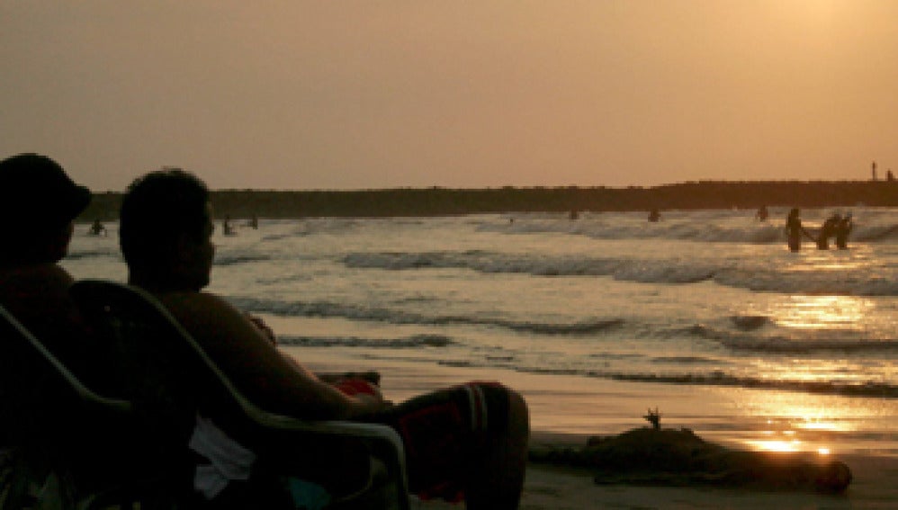 Anochecer en una playa