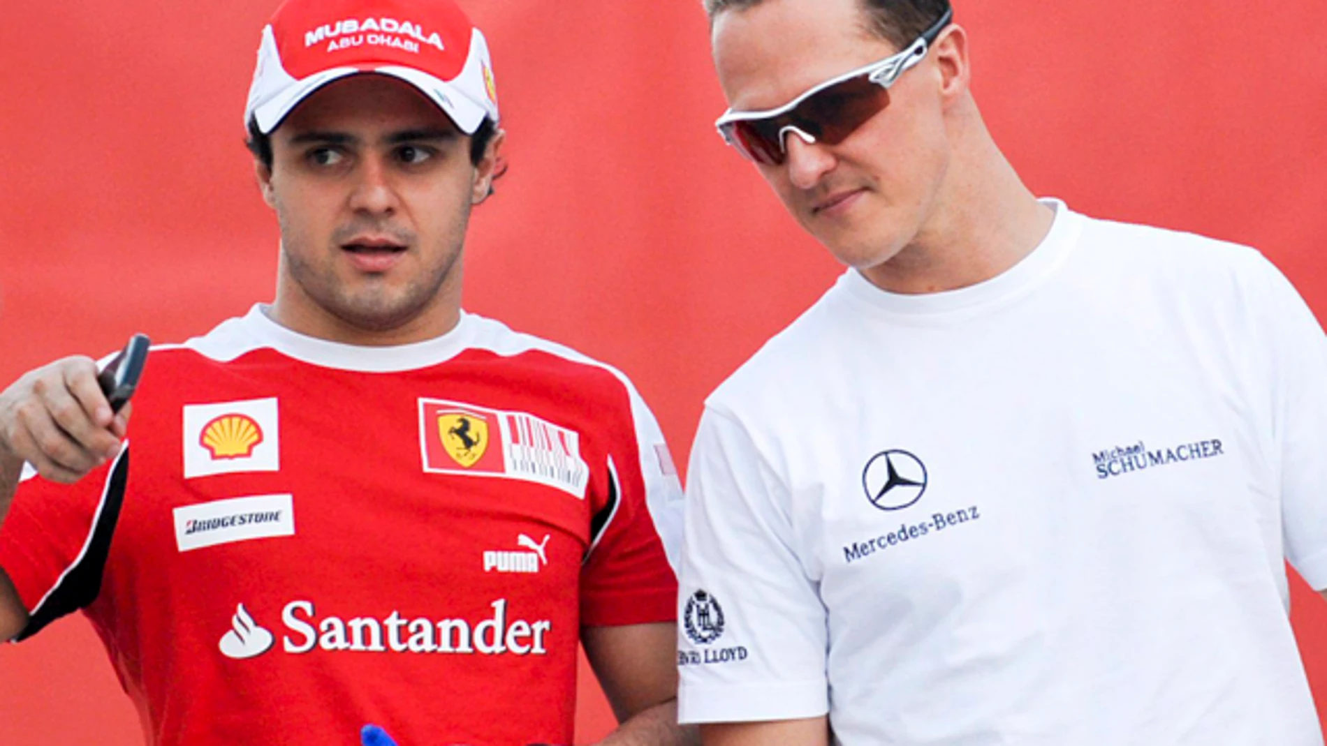 Schumacher, con su ex compeñero Massa