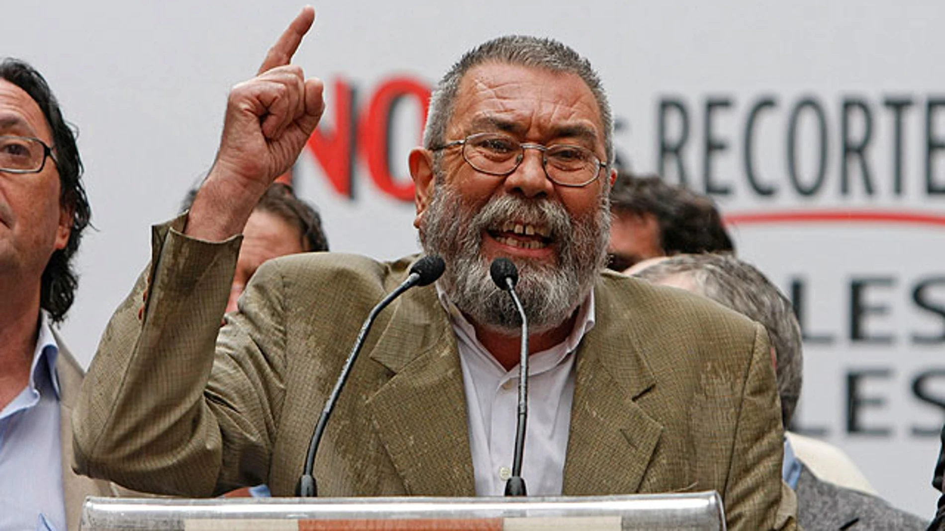 Cándido Méndez durante un mitin Cándido Méndez durante un mitin