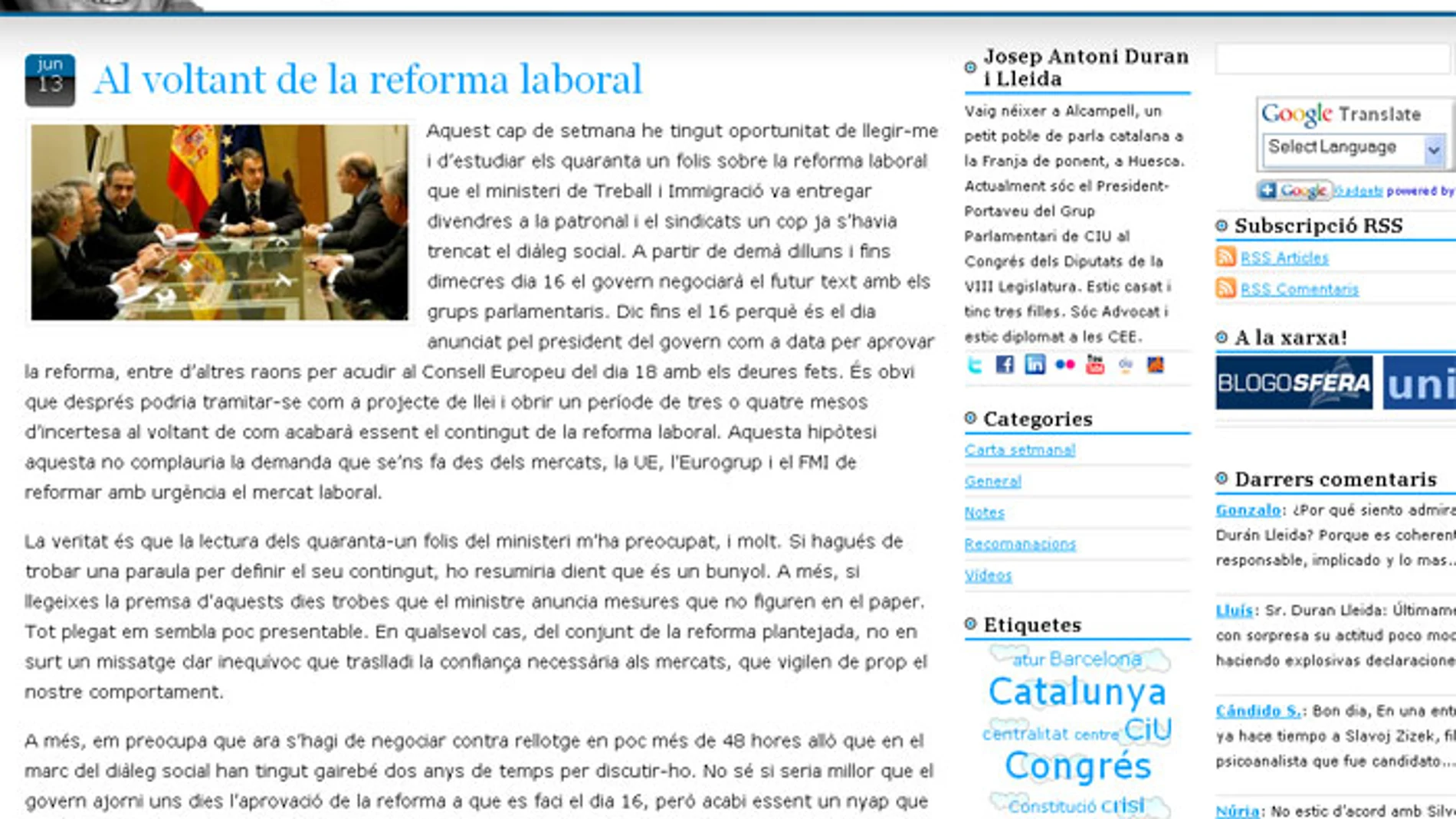 El blog de Duran i Lleida El blog de Duran i Lleida