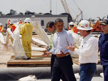 Obama en la zona afectada por el derrame