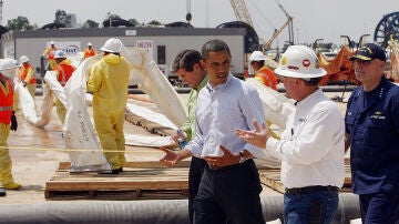 Obama en la zona afectada por el derrame