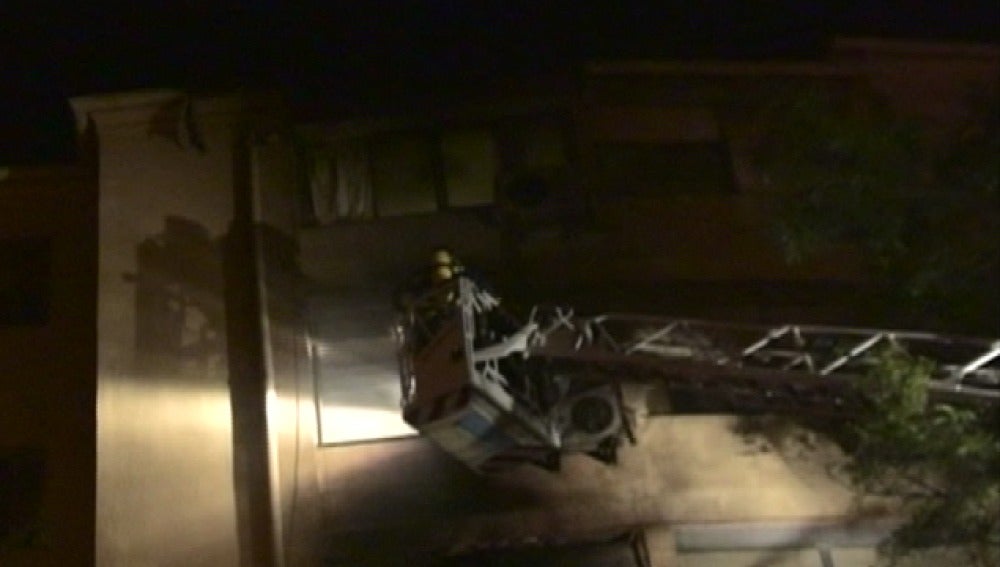 Casa incendiada en Madrid