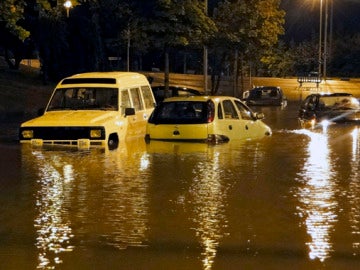 Inundaciones en el barrio pamplonés de Mendebaldea