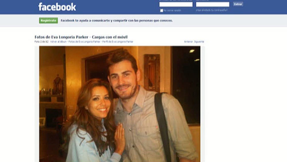 Eva Longoria y Casillas en Facebook