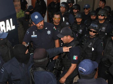 Manifestación de policías en México