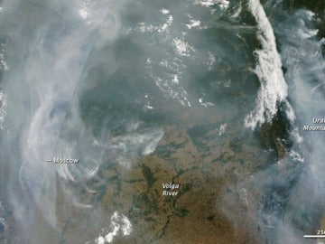 La NASA observa 3.000 kilómetros de humo sobre Rusia