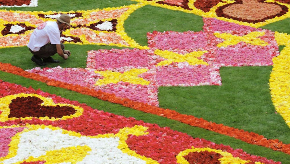 Un gran jardin floral en la Gran Plaza de Bruselas