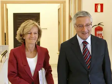 Salgado y Blanco antes de la reunión Salgado y Blanco antes de la reunión