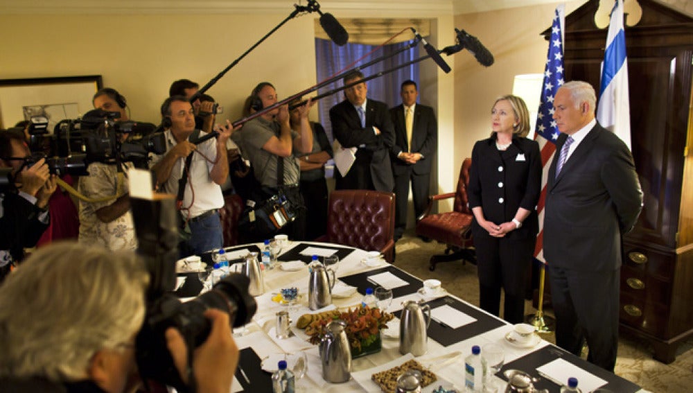 Hillary Clinton y Benjamín Netanyahu en Washington