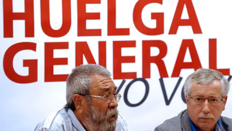 Méndez y Toxo durante el acto Méndez y Toxo durante el acto