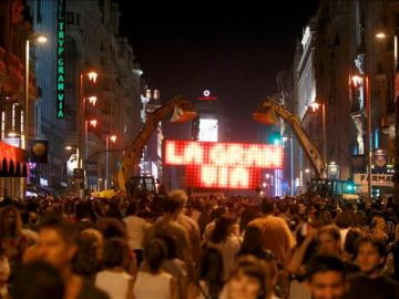 La Gran Via fue una de las protagonistas de esta espectacular noche madrileña