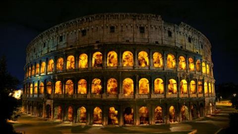 Efecto &oacute;ptico en el Coliseo romano