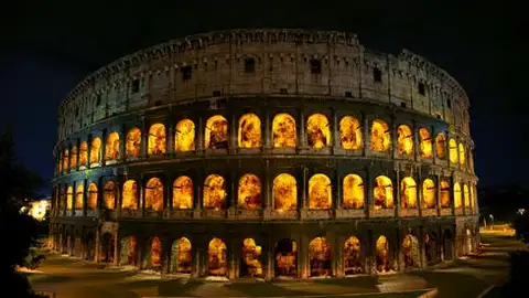 Efecto óptico en el Coliseo romano Efecto óptico en el Coliseo romano