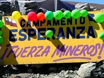 Cartel para animar a los mineros chilenos