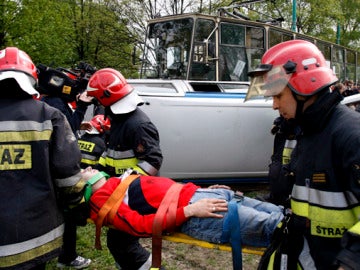 Víctimas de accidente de tren en Ucrania