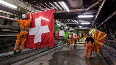Construyen el túnel más largo del mundo bajo los Alpes