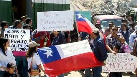 Protesta en el campamento Esperanza