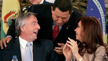 Hugo Chávez con los Kirchner