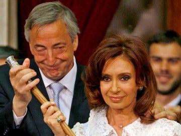 Cristina Kirchner junto a su difunto marido