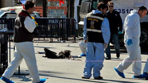 Los restos mortales del supuesto terrorista suicida 