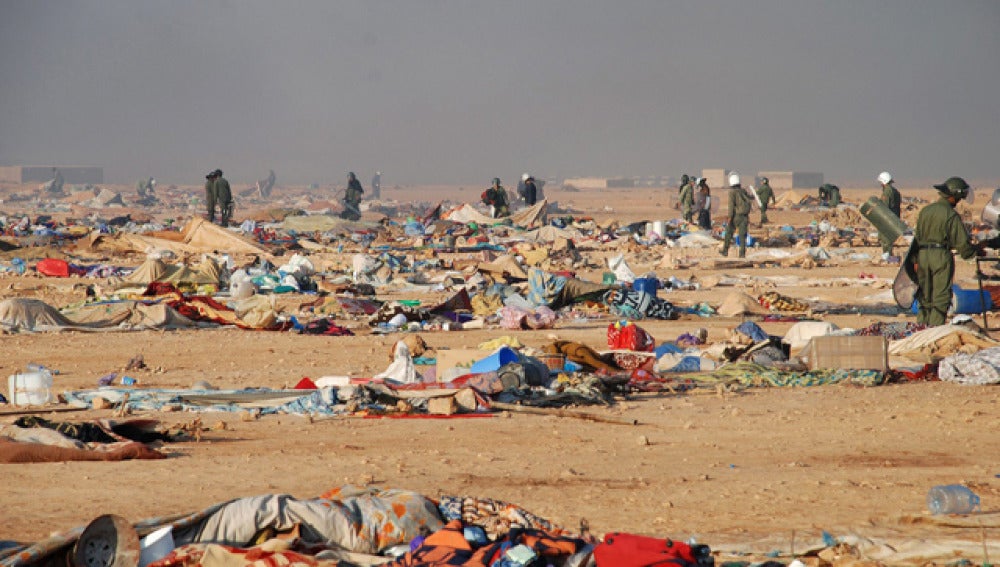 Fotografía del campamento de El Aaiún