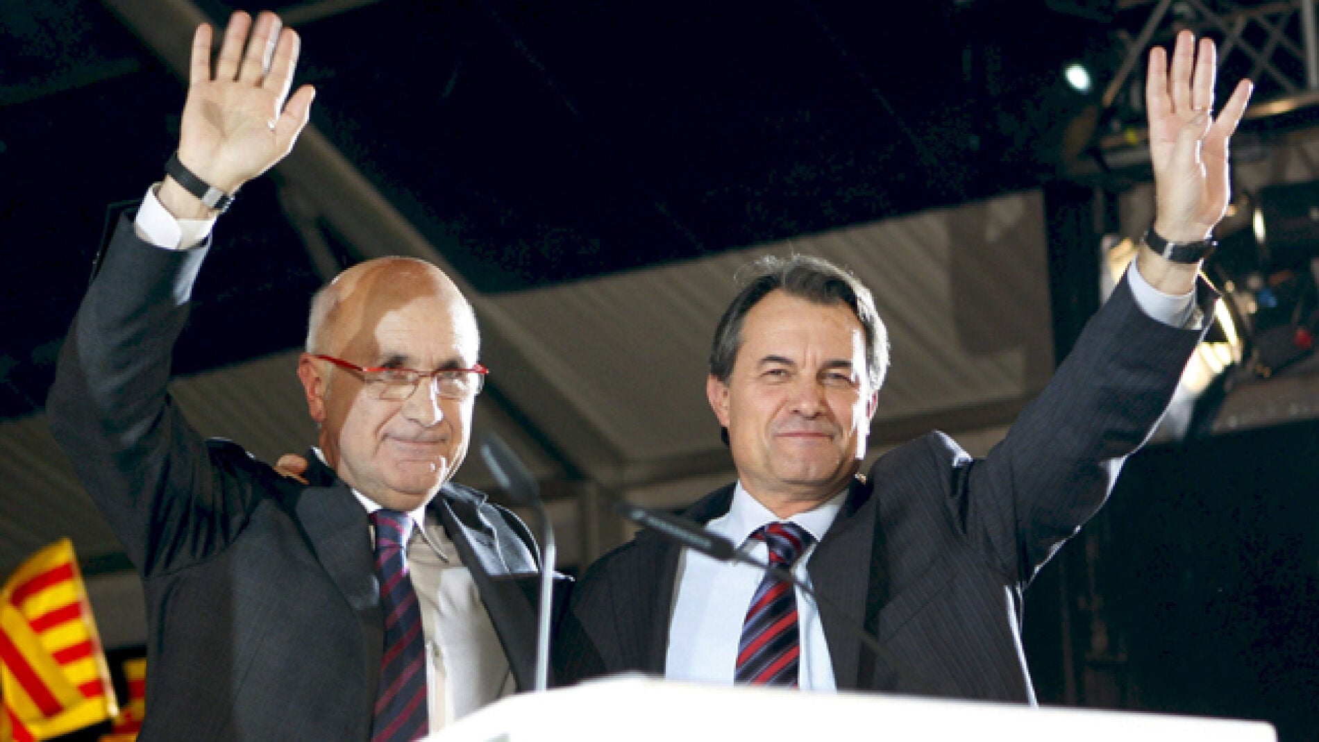 Mas i Duran i Lleida en la Plaza Catalunya de Barcelona