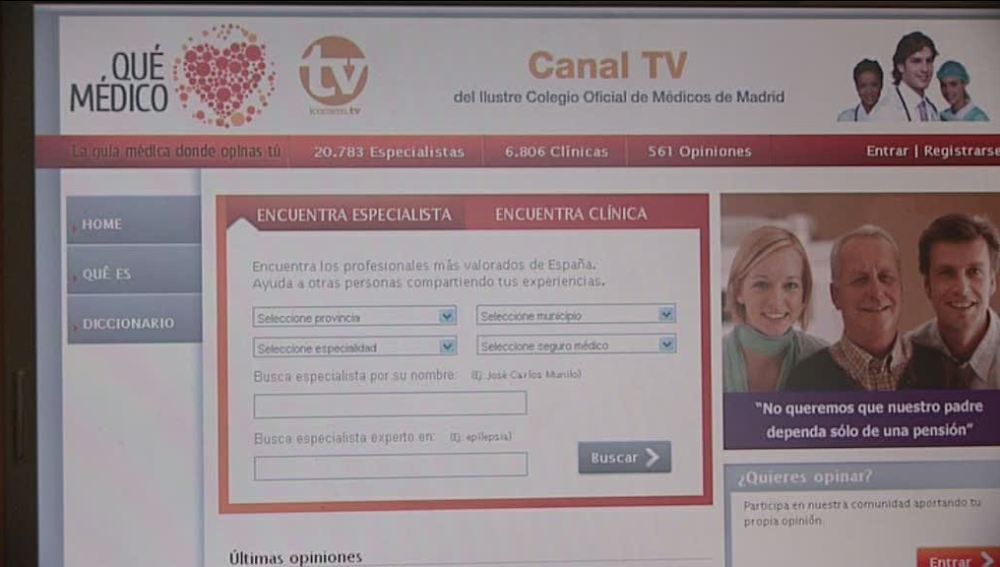 Página web dedicada a los médicos