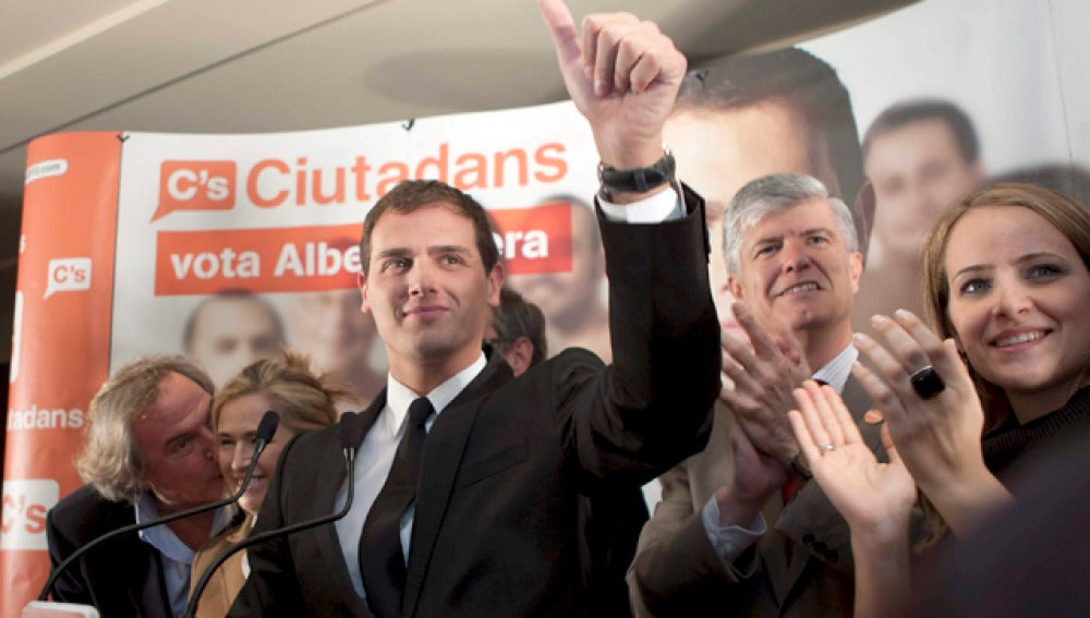 Albert Rivera, durante la rueda de prensa