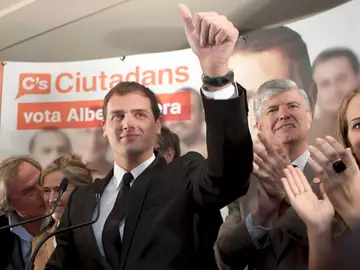 Albert Rivera, durante la rueda de prensa Albert Rivera, durante la rueda de prensa