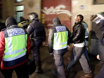 Uno de los detenidos en Barcelona Uno de los detenidos en Barcelona